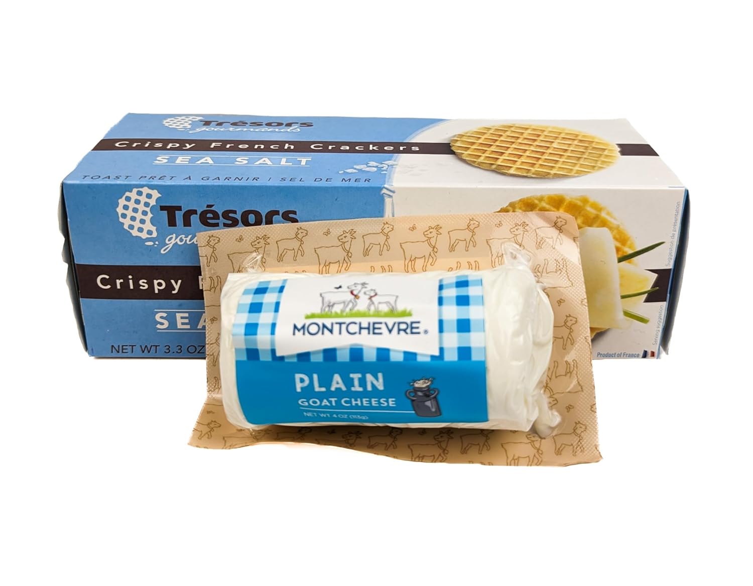 Galletas Waffle Francesas con Sal Marina y Queso de Cabra (7.3 oz)