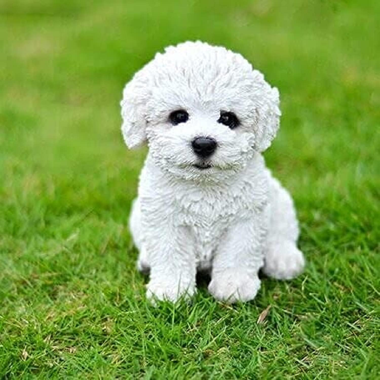 XLZDD Bichon Frise Puppy Statue Garden Decor - Memorial Dog Figurines, Table Centerpiece Gift for Dog Lovers, Dog Decorations for The Home, Lawn,