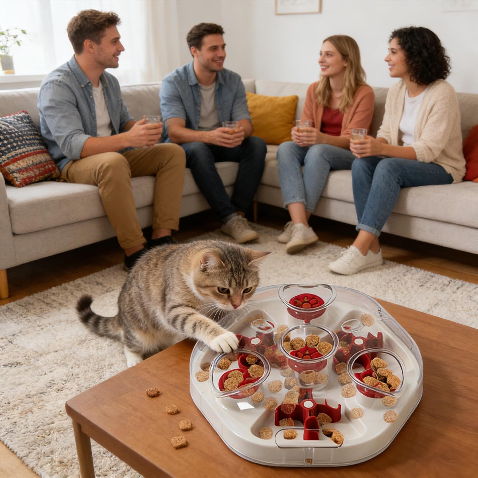 Puzzle À pour Chien d'Intelligence avec Distributeur de Croquettes | Jouet Distribueur De Avec Trous À Snacks pour l'Entraînement et la Stimulation Mentale à la Maison pour Chiots Chats et
