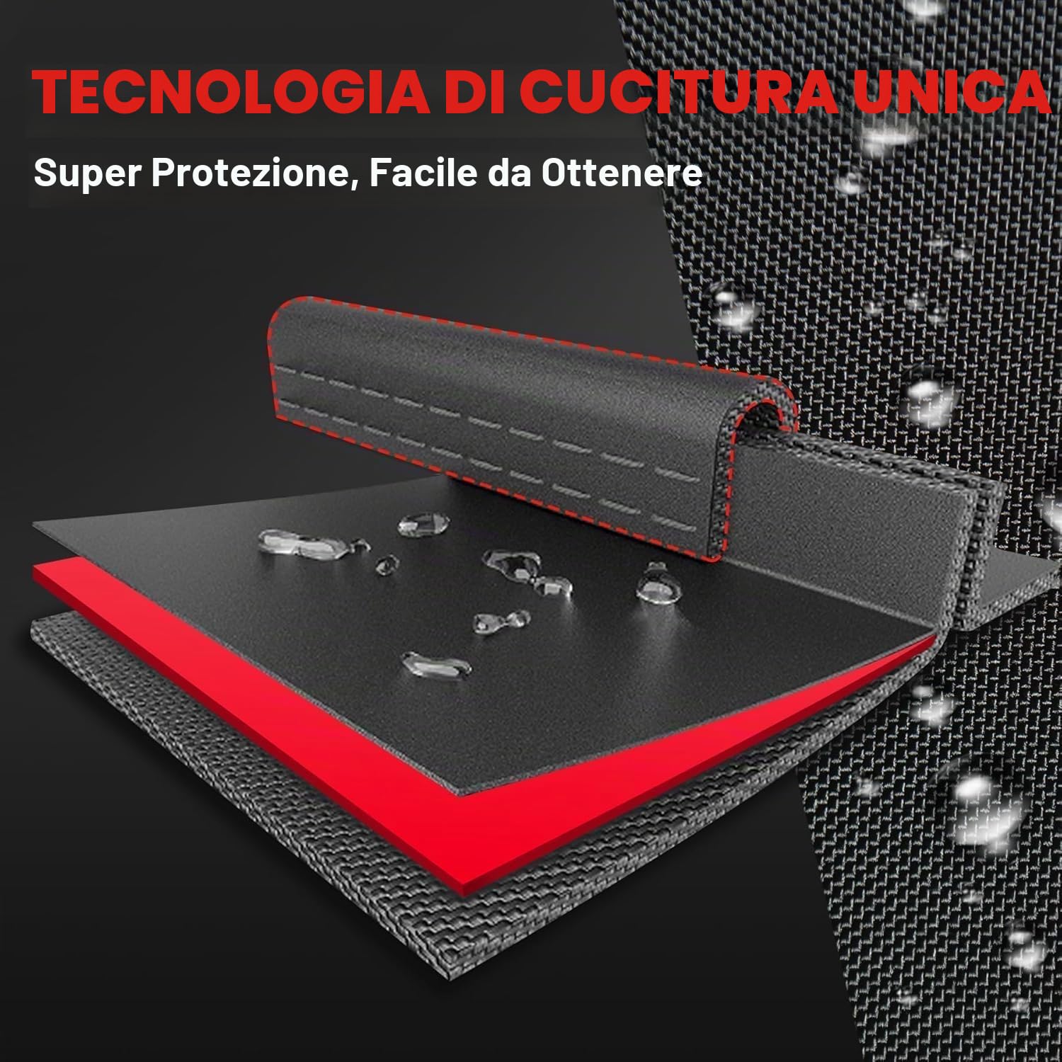 Zettum Copertura per sedia da giardino impermeabile, rivestimento poliuretano 600D, 173x115 cm, con cerniera, resistente