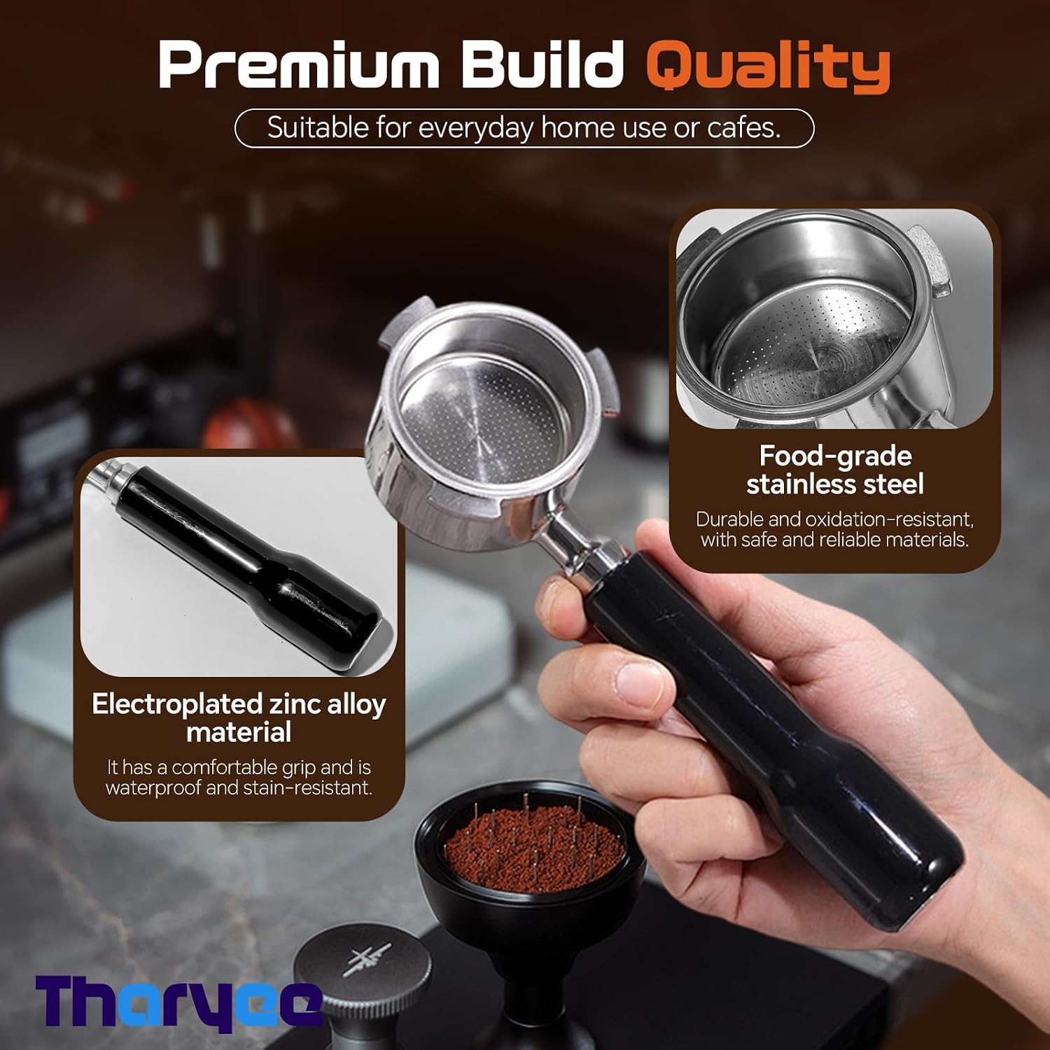 51mm Bottomless Portafilter Compatible with CASABREWS 3700/CM5418, Espresso Accessories Kit, Premium 3-Ear Espresso Accessory Stainless Steel Porta filter for Home & Pro
