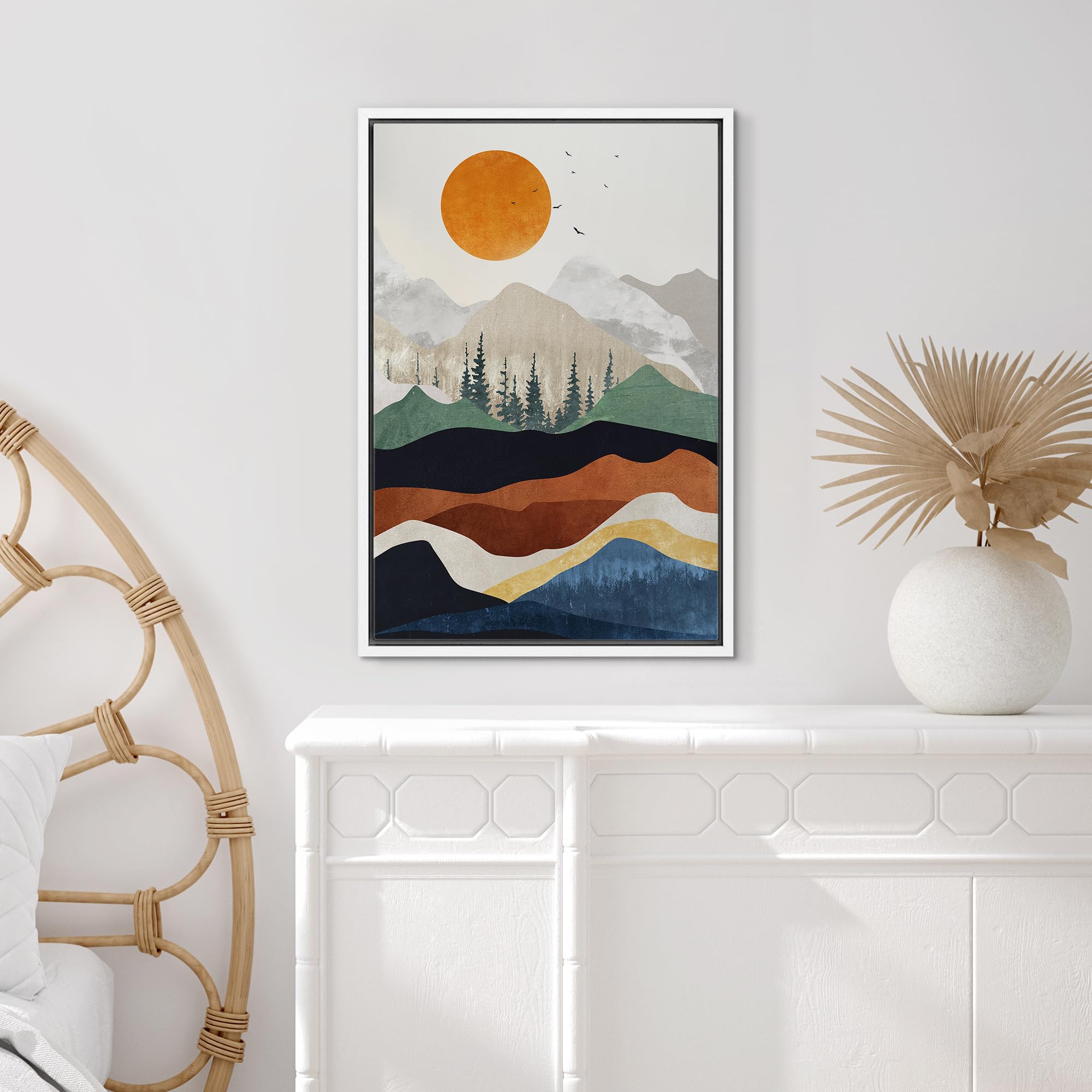 Amazon.com: SIGNFORD Framed Canvas Print Wall Art Orange Sun