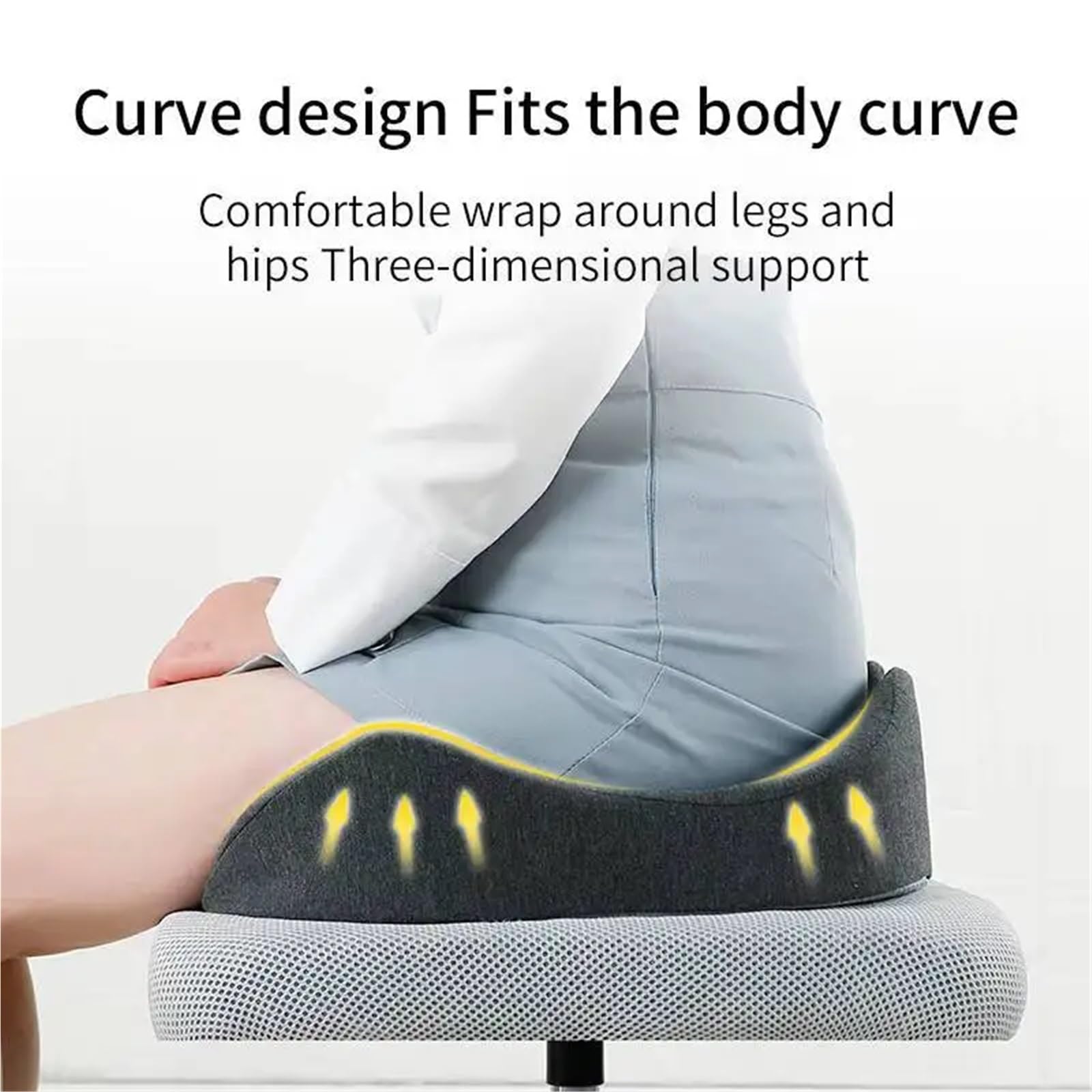 Cojin Silla Oficina Cojín ortopédico de Espuma viscoelástica for Silla Masaje con Soporte Lumbar para la Oficina(Matcha Green)