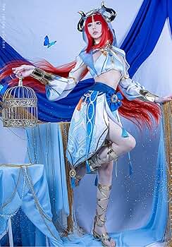 原神  ニィロウ GIGO コスプレ衣装 ウィッグ 靴 込 フルセット 一式 Amazon.co.jp: [ETER] 原神 ニィロウ GIGO コスプレ衣装 風