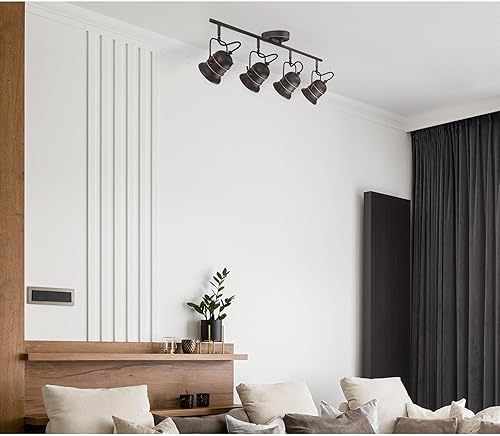 Miniatura 2 de Westinghouse Lighting 6116800 Boswell - Kit de luces de riel para interiores de estilo vintage, acabado de bronce aceitado con reflejos, pantallas