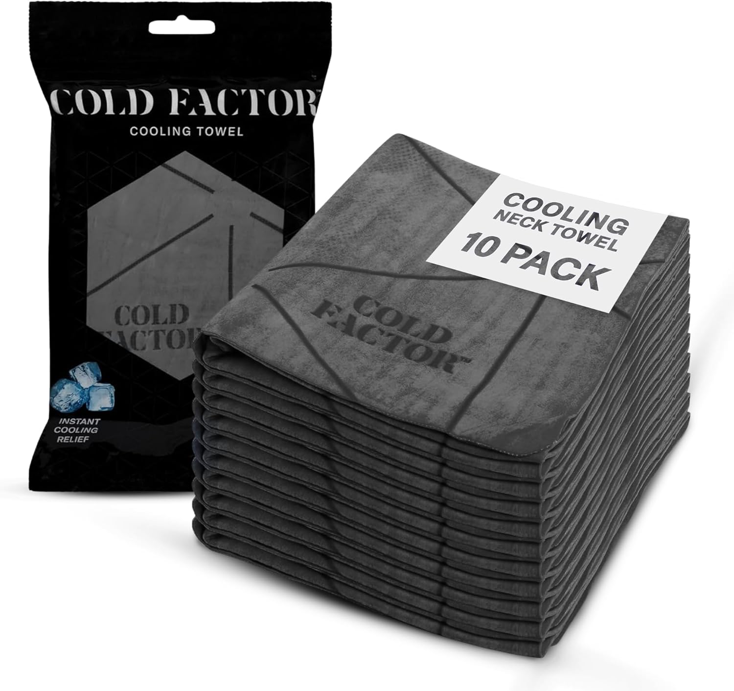 COLD FACTOR Cooling Towels for Sports, Cooling Neck Wraps  Cold Towel for Running, Workout & Outdoor Use, with UPF 50+-Soft, Machine Washable, Reusable Cooling Neck Towel, 13"x29.5"