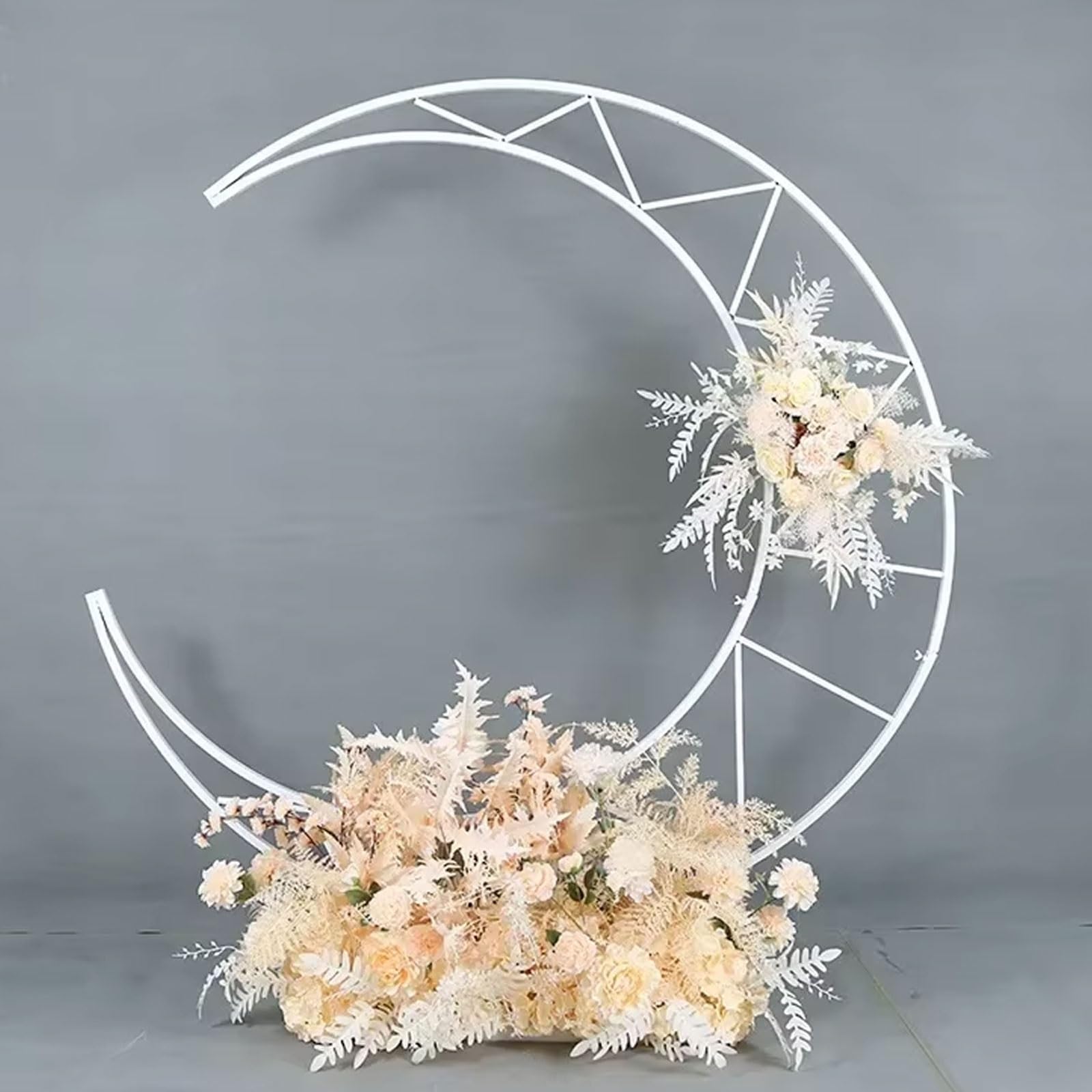 Supporto curvo per arco nuziale per sfondo cerimonia, arco lunare per festa di compleanno, sposa, baby shower, arco mezzo curvo con base rettangolare