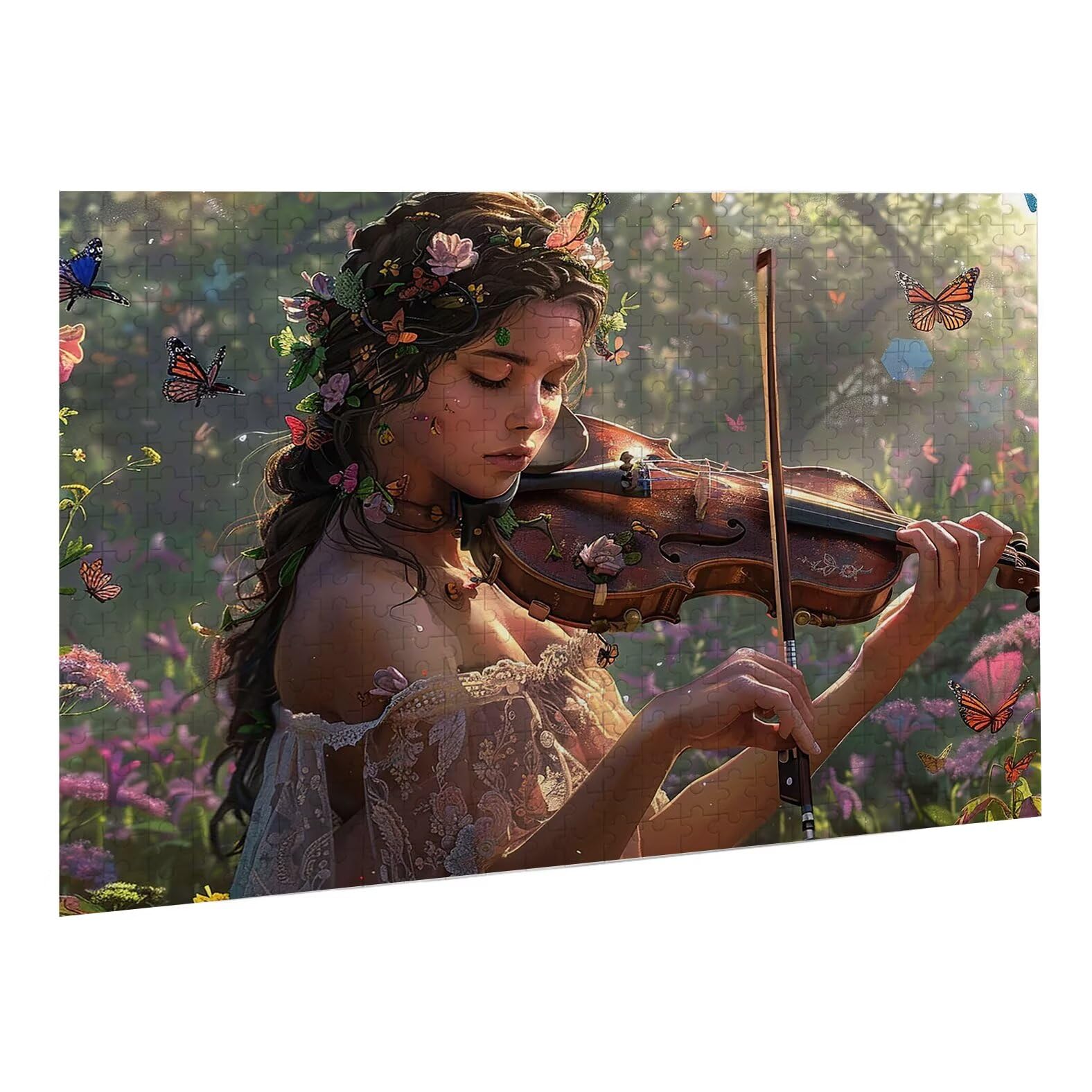 Puzzle dla dorosłych, 6000 sztuk, trudne drewniane puzzle, gra, gra logiczna, gra ręczna, dekoracja rodzinna, kreatywna rozrywka, prezent 105 x 179 cm skrzypce kobieta K0F-771