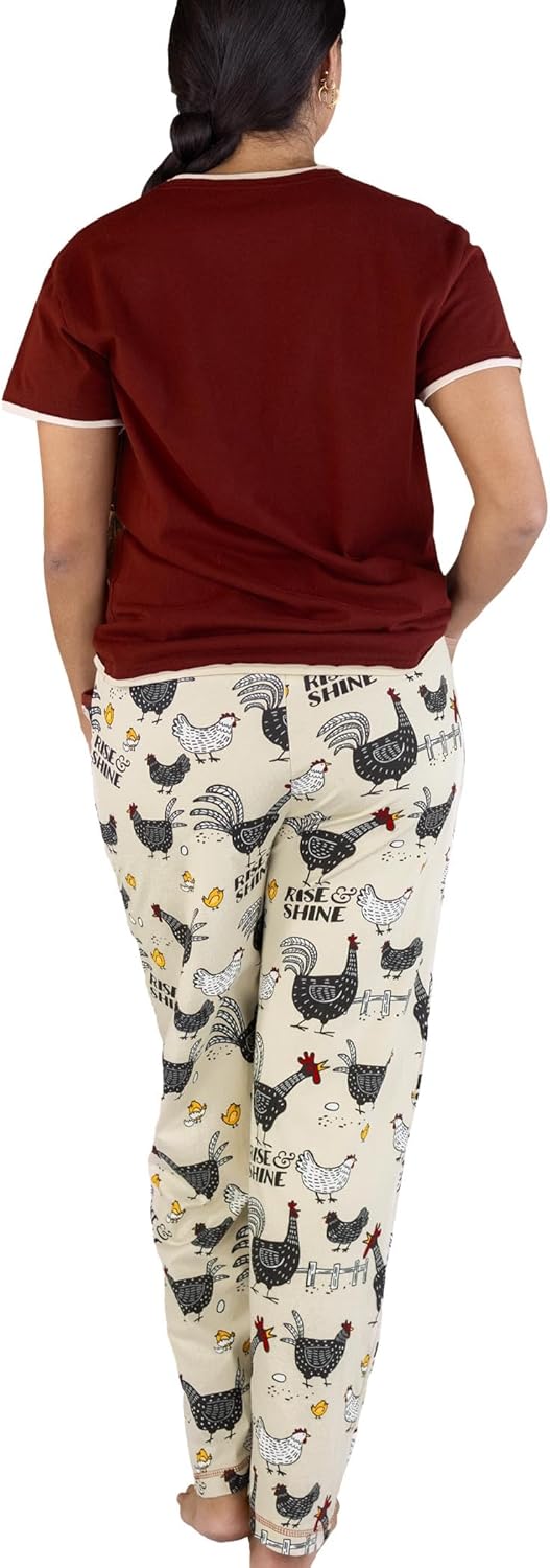 Lazy One Women's Pajama Set, Short Sleeves with Cute Prints, Relaxed Fit - Image 2