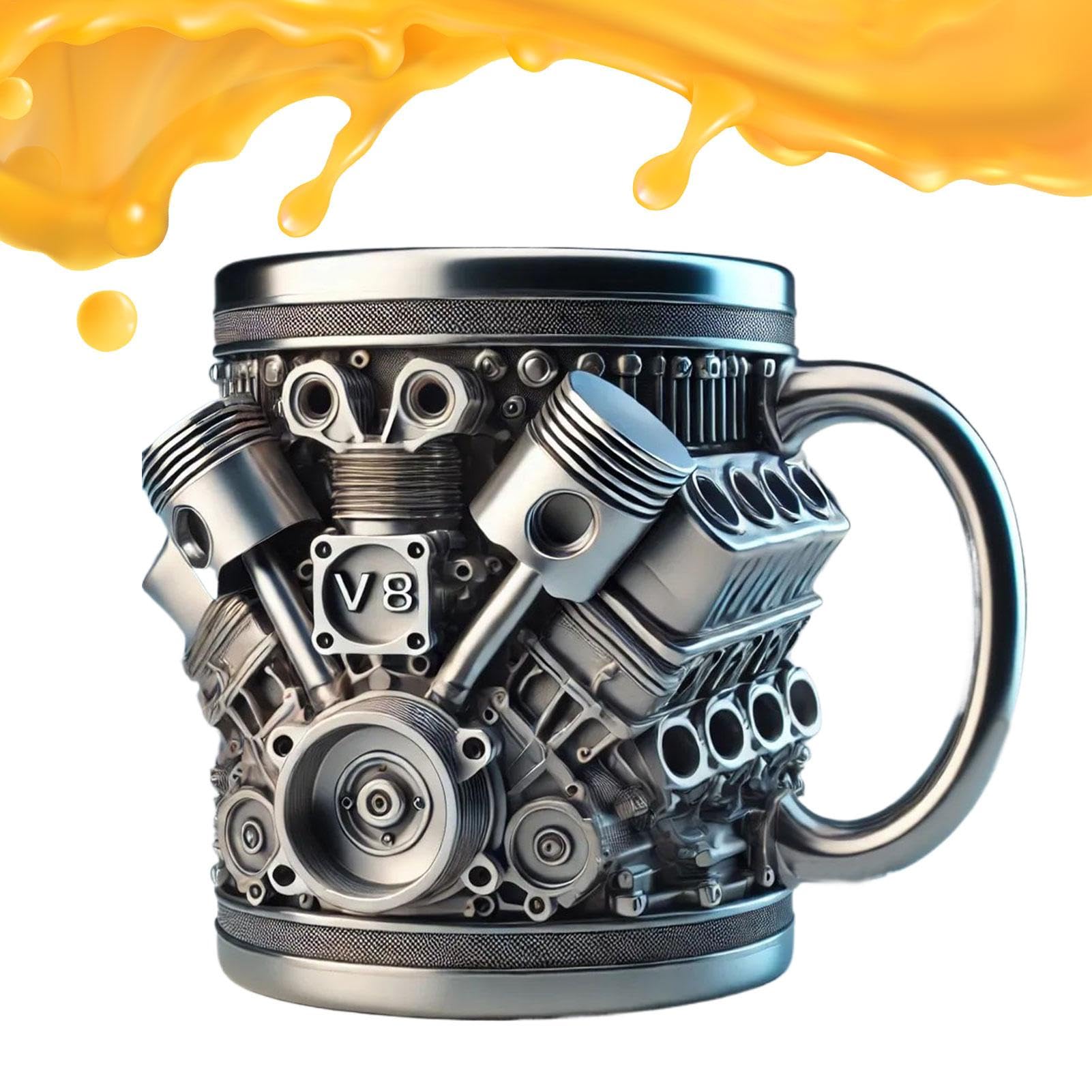 Gobelet personnalisé acier inoxydable 300ml, fini le café froid avec cette tasse moteur V6 V8