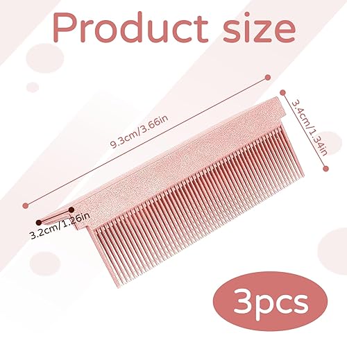Miniatura 2 de 3 piezas de peine de hierro plano, accesorio de peine para plancha plana, diseño de clip portátil, para cabello lacio y rizado en casa y en el salón