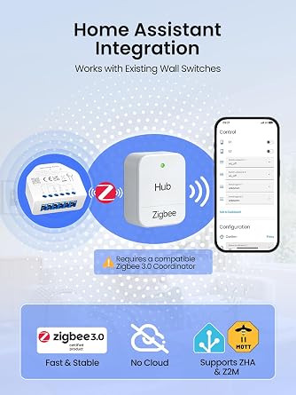 Heiman Zigbee 2-Gang Smart Relay Switch Module, HS1RM-E