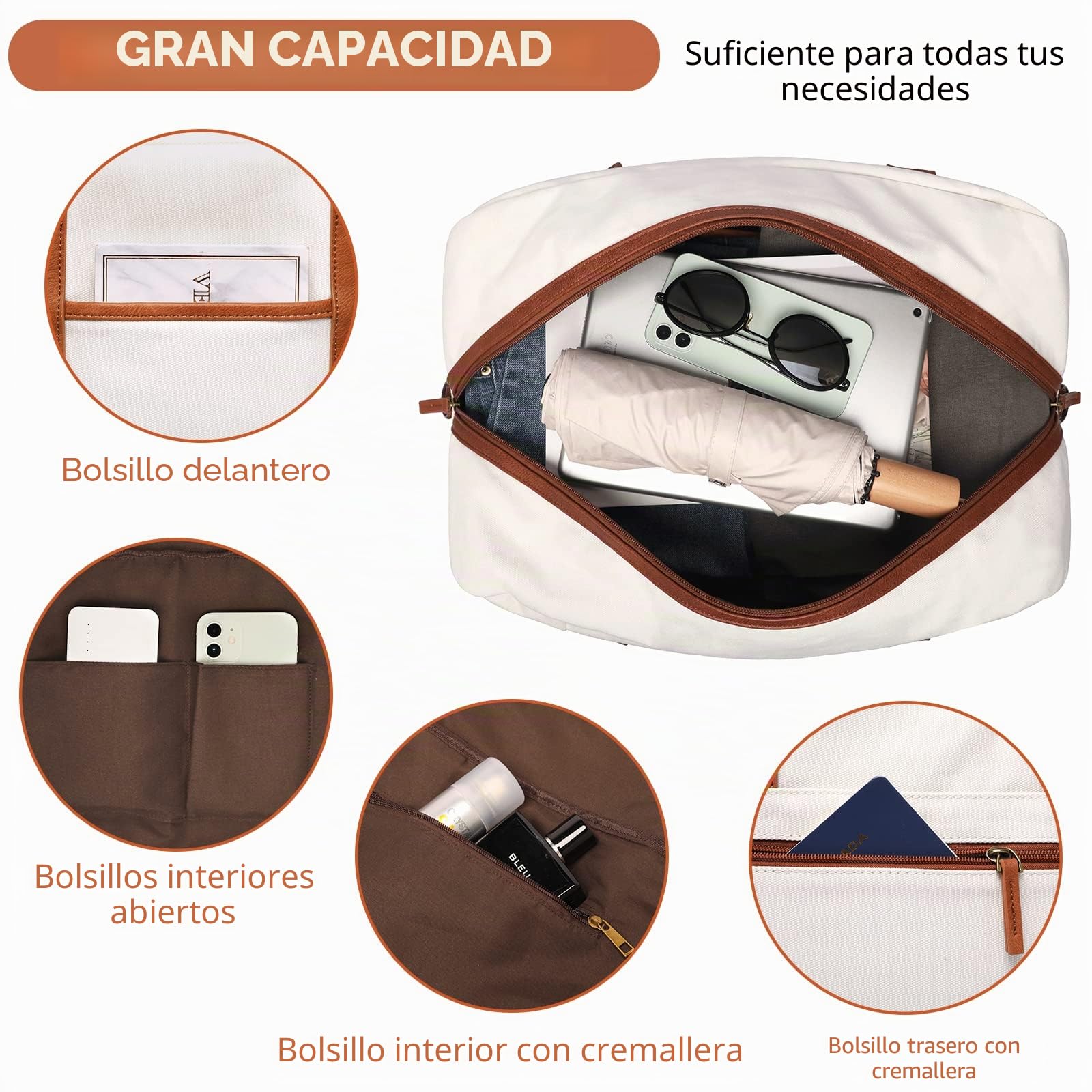 BOLOSTA Bolsa de lona de fin de semana para mujer, bolsa de viaje grande con compartimento para zapatos, perfecta para viajes, uso diario, regalo de cumpleaños