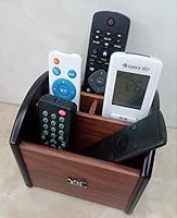 Vista 3 de Rotating remote control holder, pen holder for desk,Wooden remote storage Organizer,TV remote control caddy@YCL872R Pen container