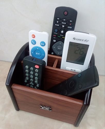 Miniatura 3 de Rotating remote control holder, pen holder for desk,Wooden remote storage Organizer,TV remote control caddy@YCL872R Pen container