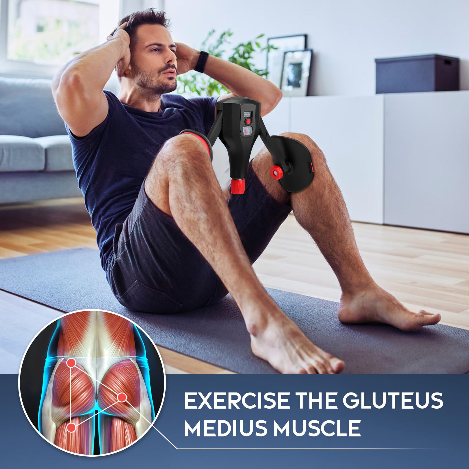 Thigh Trainer Pelvic, Appareil de Musculation des Cuisses 0-132lb, Entraîneur de Muscle Pelvien avec Compteur, Appareil Musculation Fessier, Fitness Entraîneur pour Les Fessier Cuisses