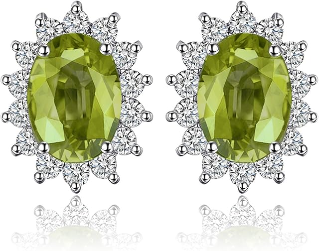 JewelryPalace Princess Diana Kate Middleton Class Gemstone Birthstone Sapphire Emerald Ruby Stud Earrings for Women, 14k Gold Plated 925 Sterling Silver Earrings for Women, Earings Set