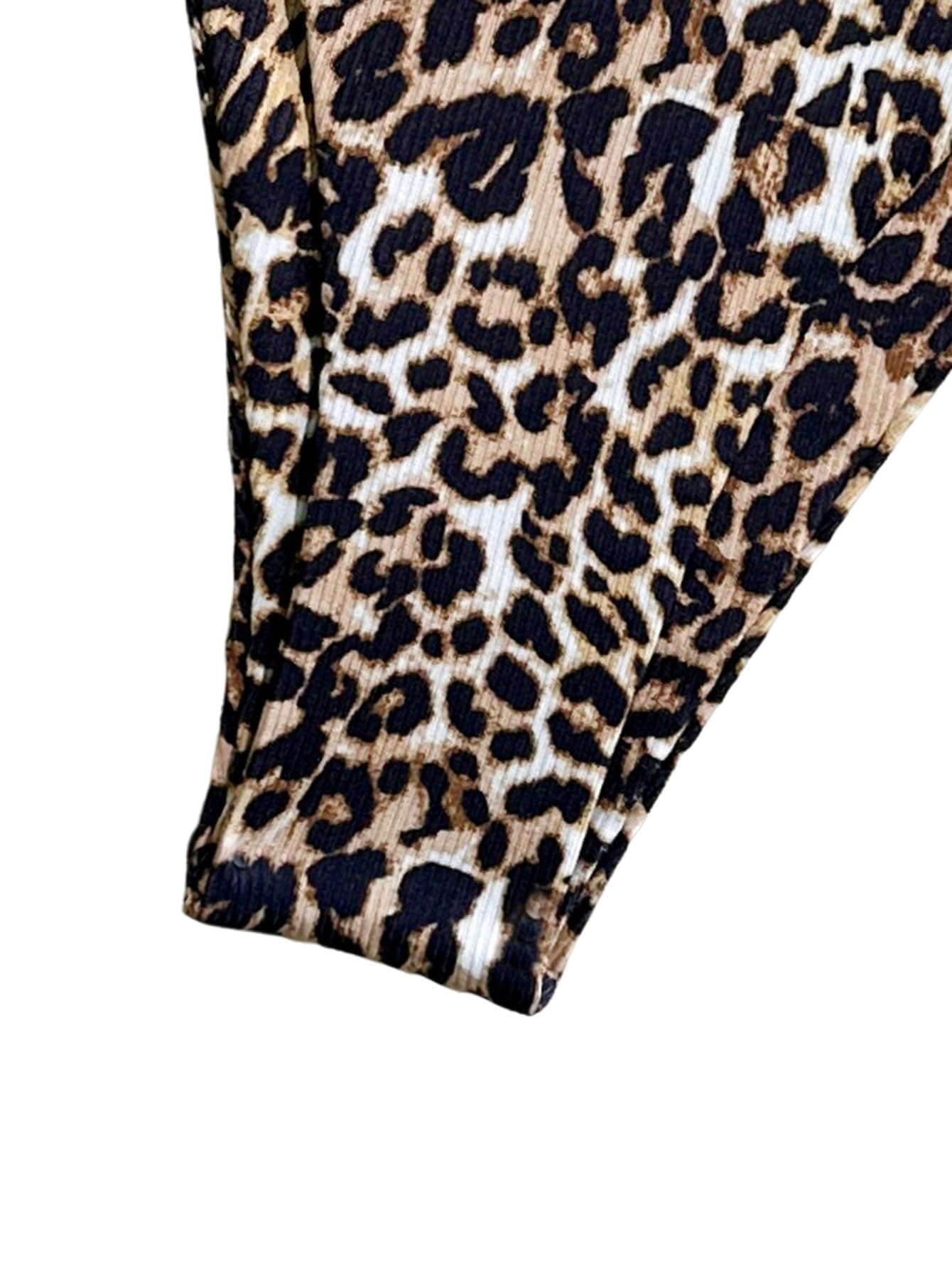 GORGLITTER Bikini a triangolo con motivo leopardato, da donna, sexy, con allacciatura al collo, con stampa leopardata, stile brasiliano, costume da bagno