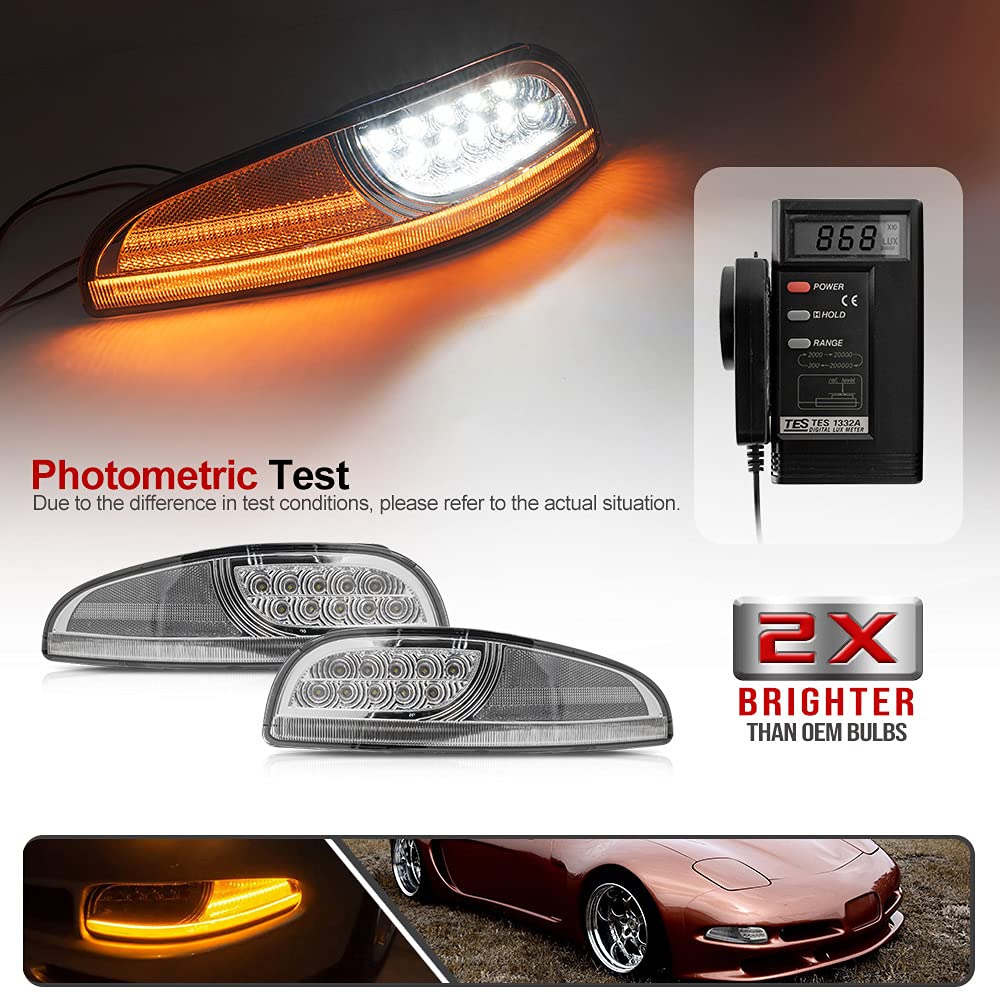 Amazon | Mingrui test 2個 LED アンバー ダイナミック シーケンシャル