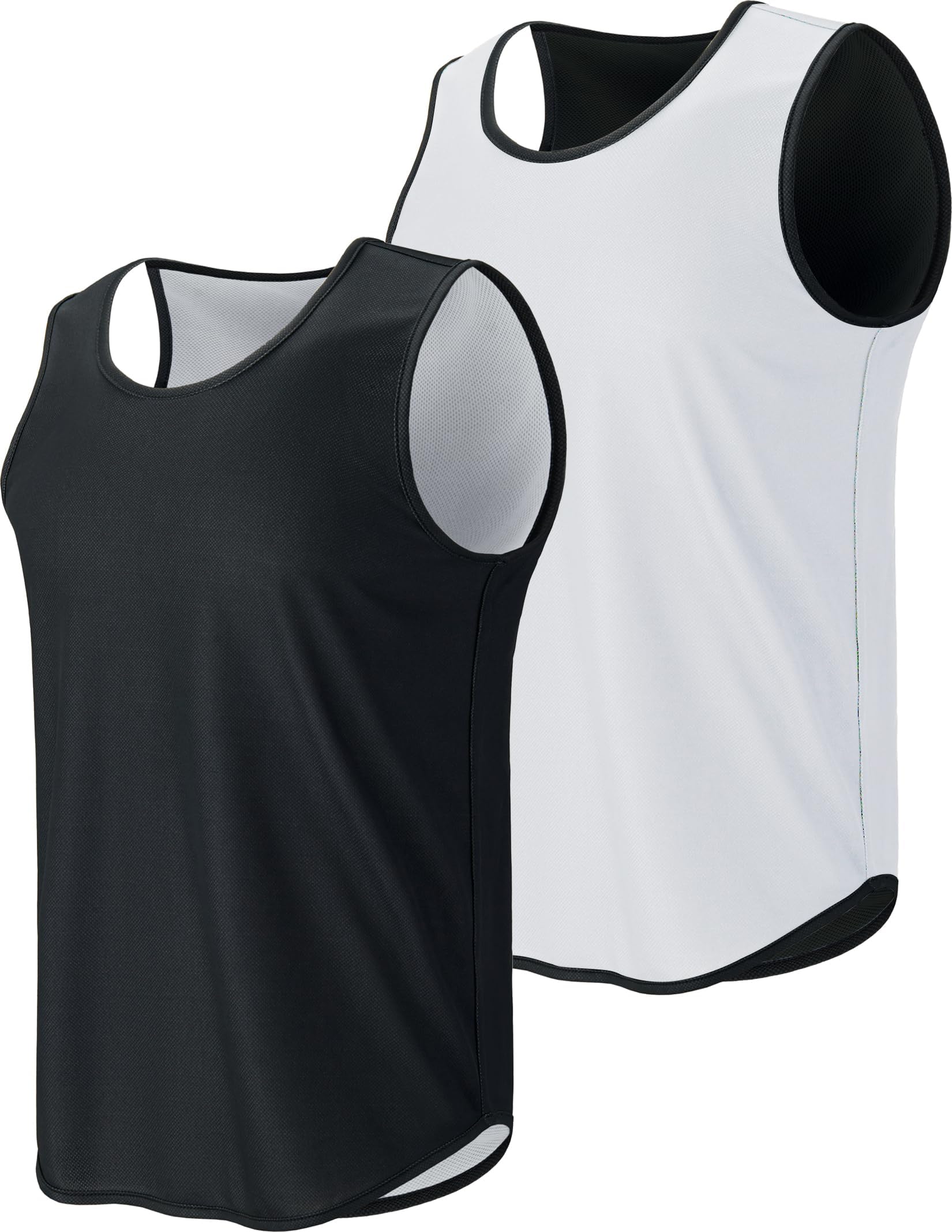 Men's Lightweight Reversible Rec Tanks, Mesh Basketball Jerseys Athletic Quick Dry Shirts Team Scrimmage Uniforms