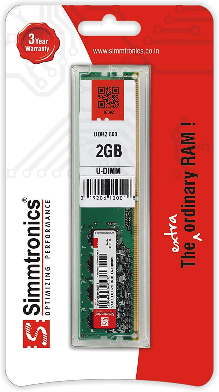 Simmtronics 2GB DDR2 Desktop RAM 800 MHz (PC 6400) With 3 Year Warranty