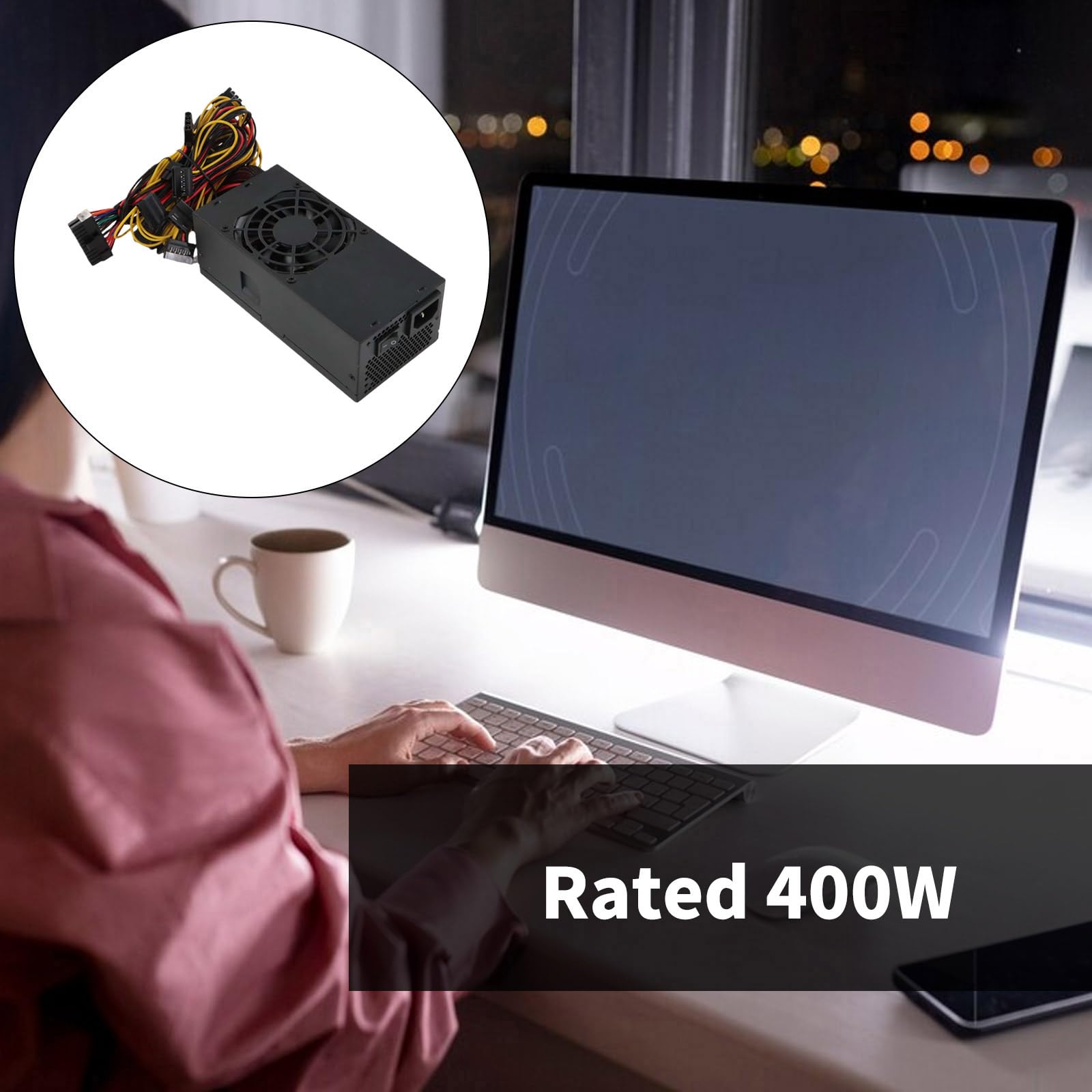 TFX – Alimentazione elettrica 400 W, 110 – 240 V, con ventola di raffreddamento da 8 cm, unità di alimentazione per desktop, protezione completa dei circuiti