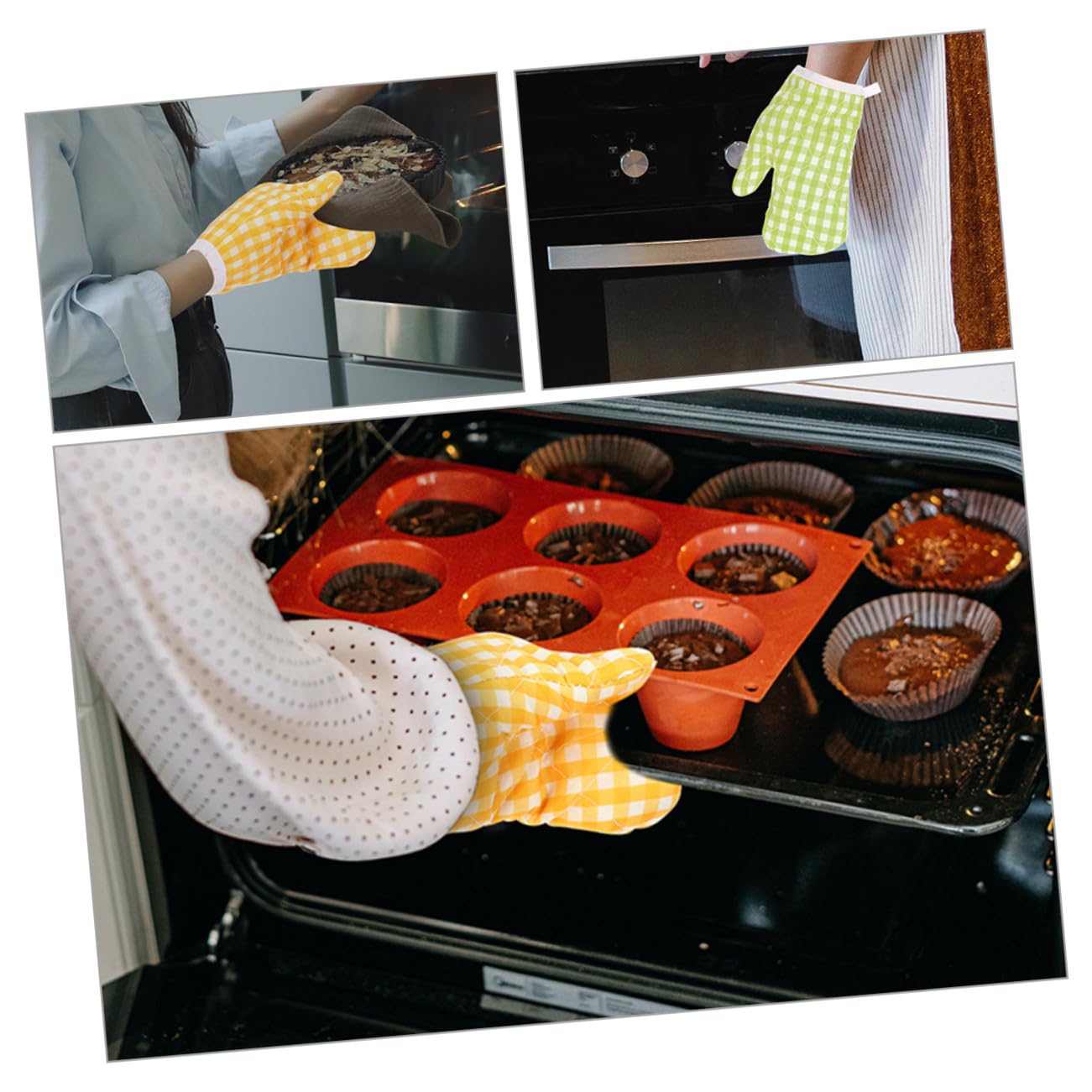 Sosoport Maniques Lot de 2 Pièces la Chaleur Cuisine Résistantes en Polyester Lavables en Machine Cuisson Pâtisserie