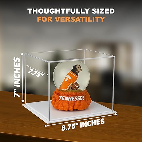 Vista 122 de Better Display Cases Versátil vitrina de acrílico transparente - Caja rectangular grande con base blanca 18" x 12" x 3" (BK09)