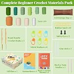 LOMOHOO Crochet Kit pour débutants, 6PCS Kit de sous-verres au Crochet, Kit de plante en pot de fleurs avec crochet, Fil coloré, Marqueur de point, Instruction, Craft Lover DIY Outils de matériaux (verts)