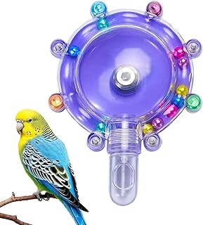 鳥用回転ランニングホイール - 楽しい回転式インタラクティブ採食フィーダー | 鳥用パズルトイ - 室内 室外 鳥かご ハンモック 窓辺 バルコニー ガーデン 対応