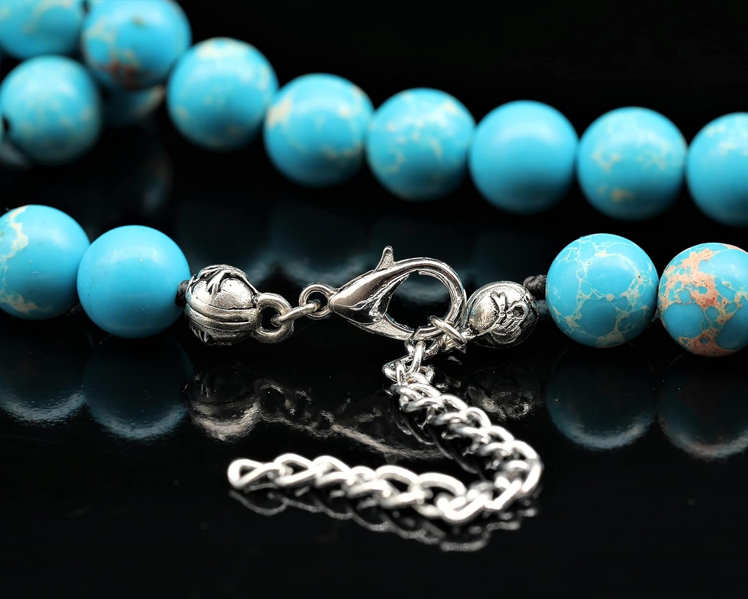 Natural Gemstone Beaded Choker Necklace | 8mm Handmade Adjustable Jewelry for Men & Women | Chakra Balancing Crystal Necklace | Spiritual Gift | Macrame Cord with Extender