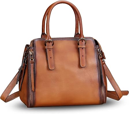 Genuine Leather Handbags Satchel for Women Purse Vintage Handmade Top-Handle Crossbody Shoulder Bag