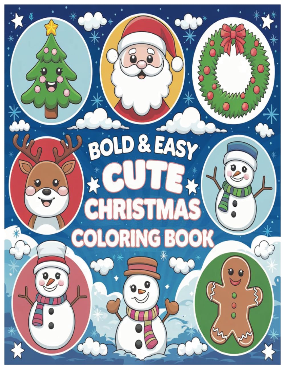 Bold Easy Cute Christmas Coloring Book