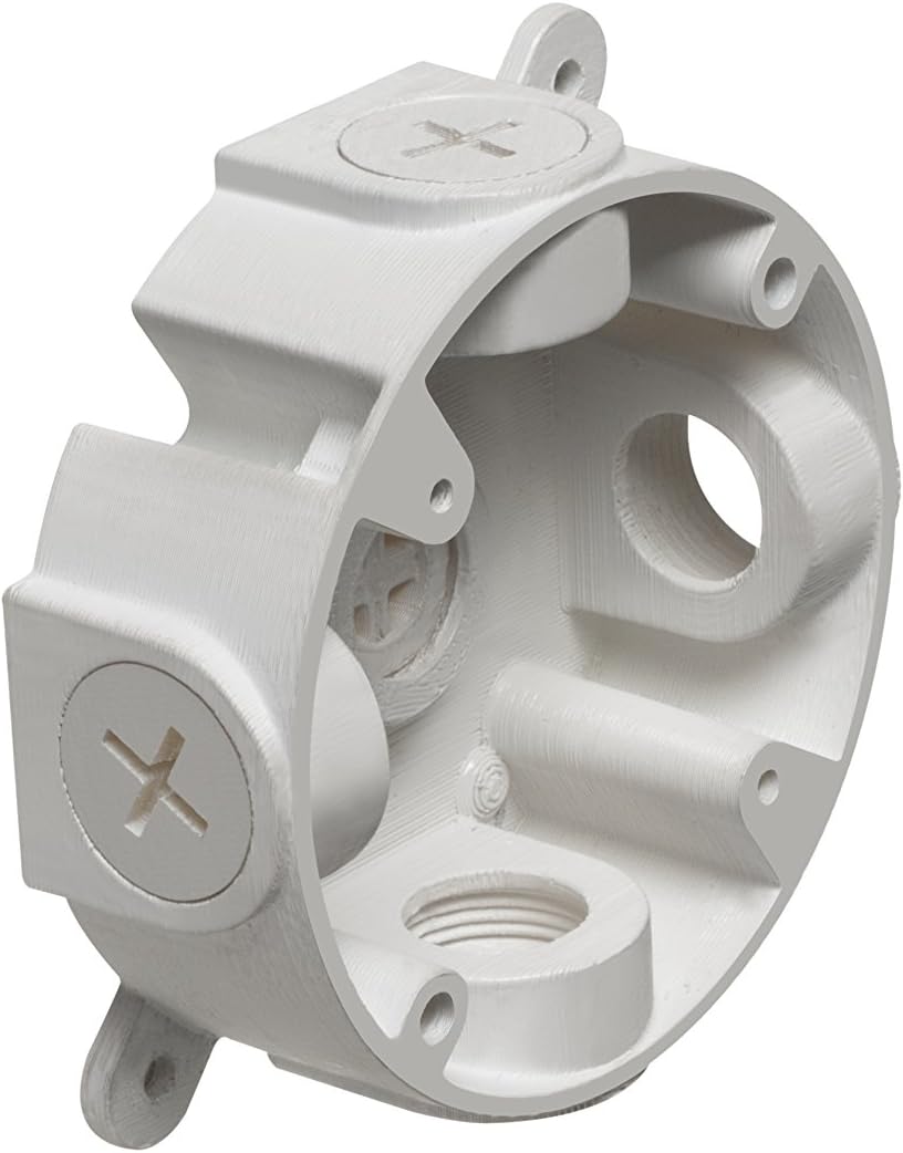 Arlington Industries FBC4225W-1 Raintight FanBox, Accommodates Canopies up to 7" in Diameter (Pack of 1), 21 cu. In., White