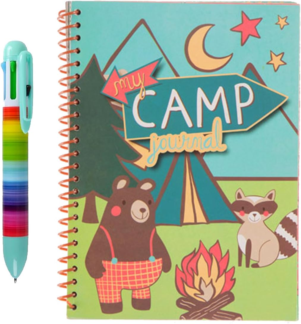 LightShine Products Summer Camp Journal Activity Book & Rainbow Shuttle Pen Bundle