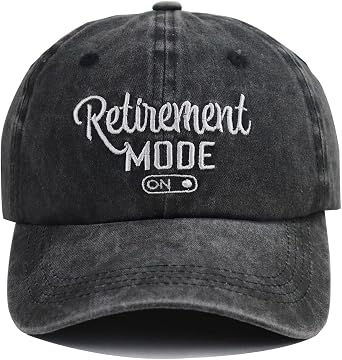 Retirement Baseball Cap Women Men Adjustable Washed Embroidery Vintage Classic Retro Cotton Hat
