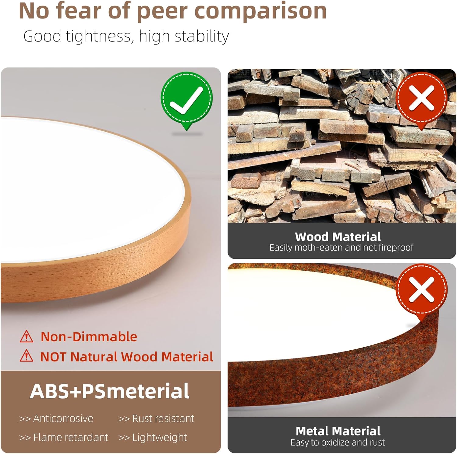 HOREVO Smart Flush Mount Ceiling Light with Remote - Alexa/Google Home Compatible, Dimmable RGB Color Changing (2700K-6000K), 12" Modern Minimalist wood ceiling light for Bedroom/Living Room/Kids Room