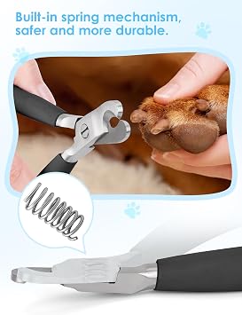 Gobeigo Heavy Duty Dog Nail Clippers for Large Dogs & Thick Nails (Black)