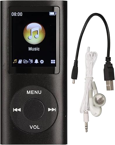 Reproductor de MP3, reproductor con pantalla LCD de 1.8 pulgadas, mini puerto USB, grabadora de voz digital clásica delgada con radio FM, altavoz