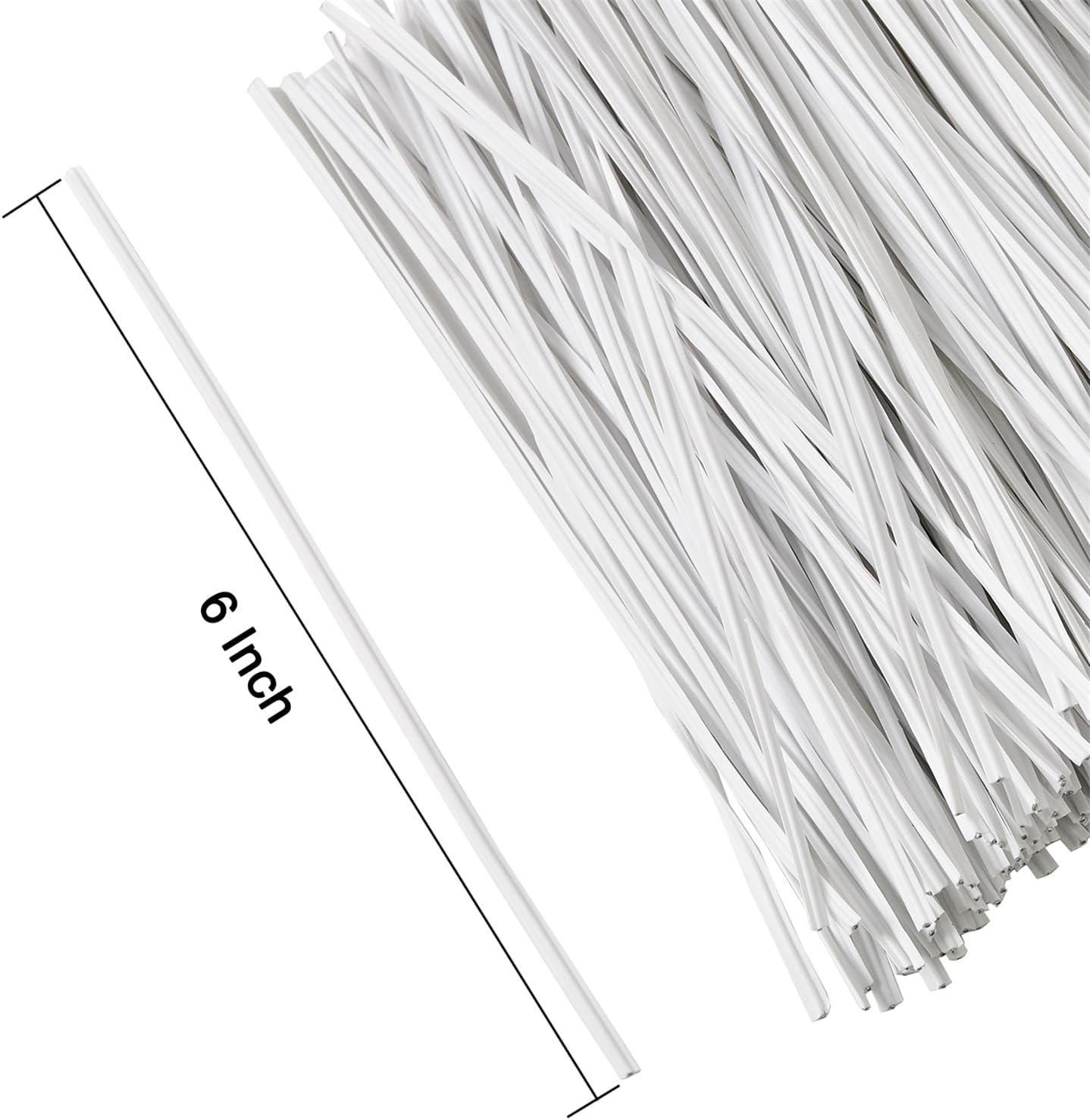 Tangyinrd 300 Pcs 6 inch White Plastic Twist Ties, Cable Ties, for Bags, Gardening Tools image 2