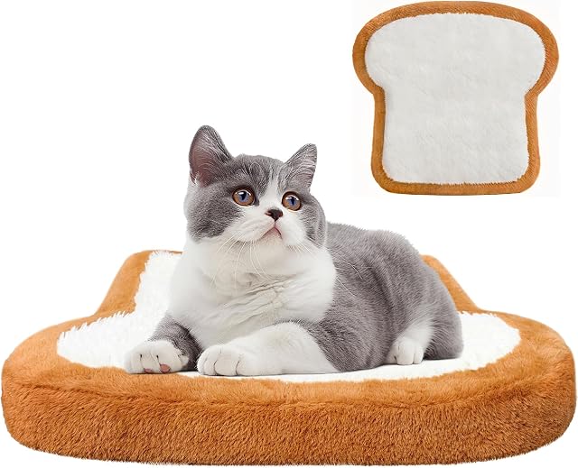 Orthopedic Toast Dog Bed Medium Sizes, Waterproof Dog/Cat Bed for Small/Medium Dog/Cat Bed The Pet Bed Washable Removable Cover and Non-Slip Bottom Bolster Puppy Kitten Washable Pet Bed (Medium)