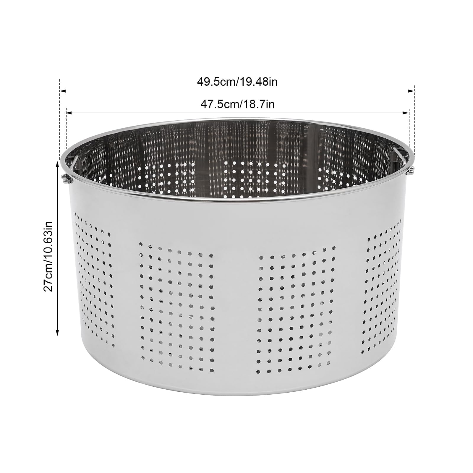 Olla de acero inoxidable de 100 L con tapa y cesta, olla grande pulida resistente para sopa y preparación de alimentos