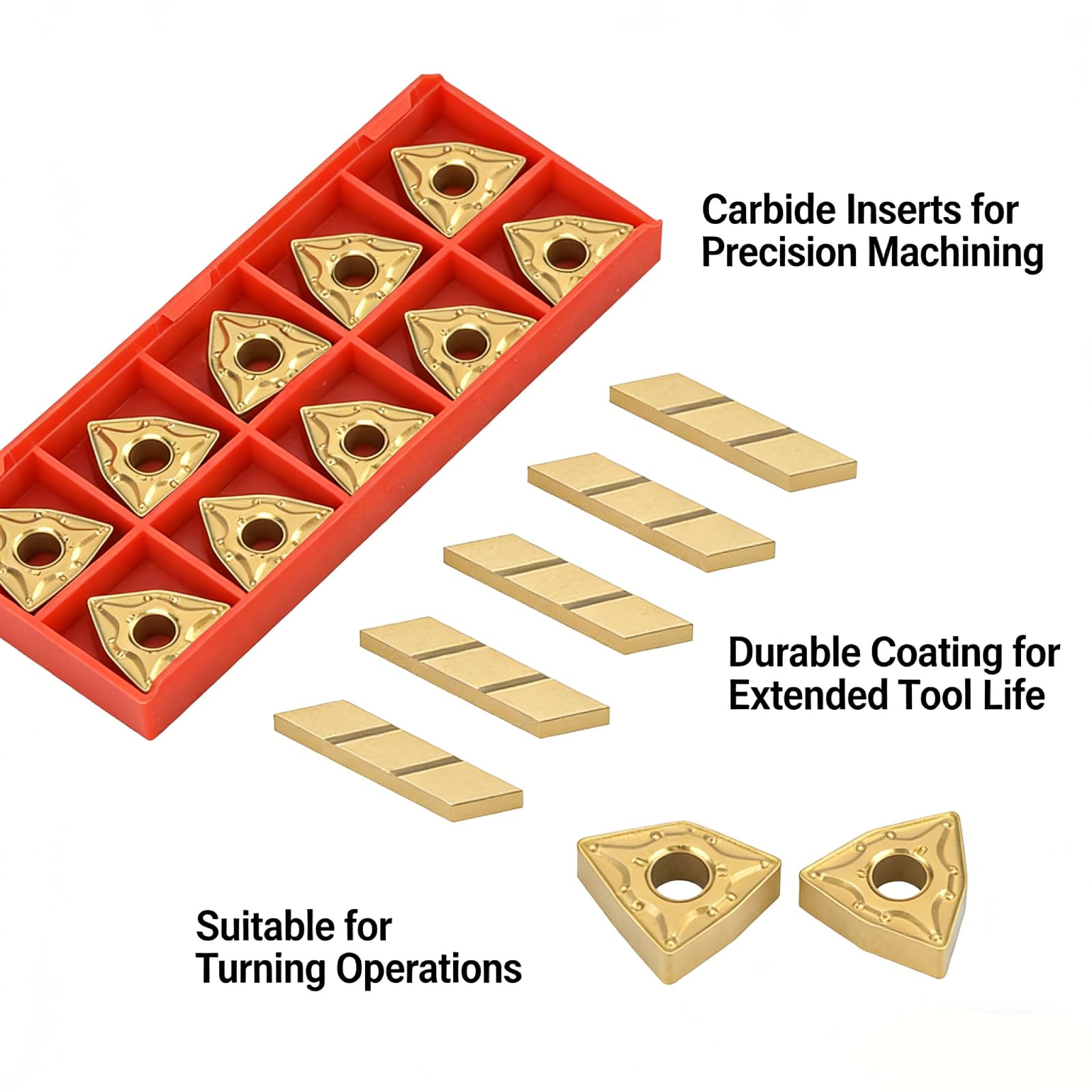 Samfox Insertos de Carburo WNMG 10 Piezas para Torno Herramienta de Corte CNC