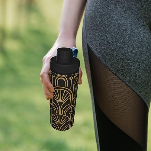 Miniatura 7 de Hervidor de agua aislado de acero inoxidable con patrón Art Deco  Botella de agua divertida con aislamiento  Ideal para deportes y viajes