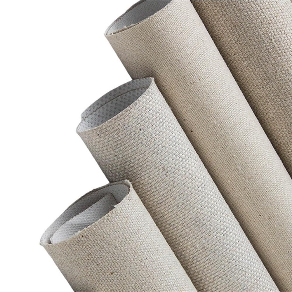 1 rollo de lona de algodón, 0,28 m de ancho, resistente, imprimada, 5 m de largo for pintura al óleo y acrílica.(300)