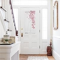 Vista 1 de Cortinas de primavera rosa Sakura con luz lateral francesa para puerta delantera, ventana, puerta de 25 x 40 pulgadas, cortina de panel de cortina