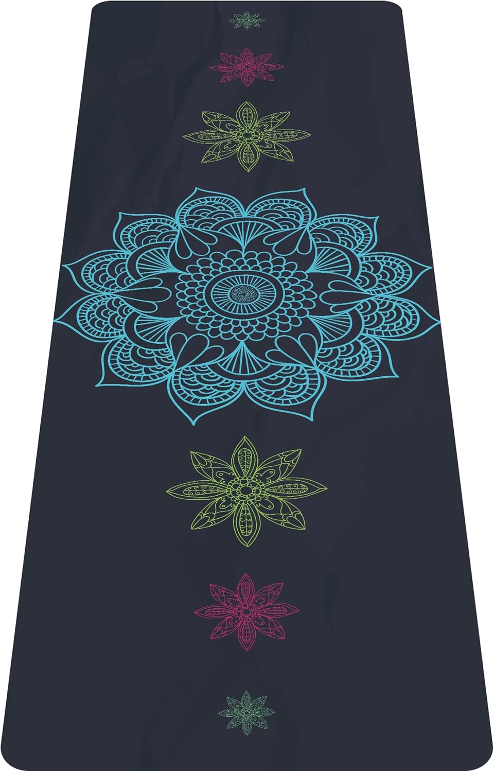 nuveti Printed Travel Yoga Mat-1/16 Inch Thick Non Slip Fitness Workout Mat with Carrying Bag, Foldable Lightweight Suede & Natural Rubber Yoga Mat for Yoga Pilates and Fitness 72" L x 24" W x 1.5mm