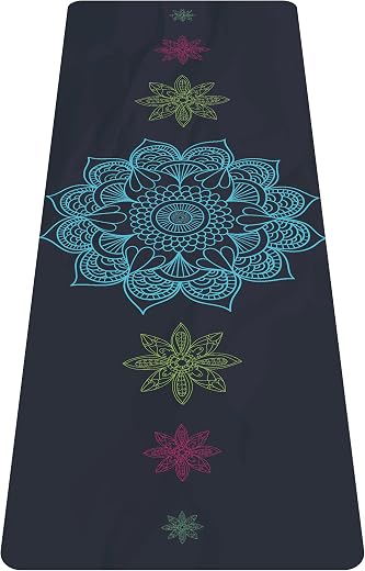 nuveti Printed Travel Yoga Mat-1/16 Inch Thick Non Slip Fitness Workout Mat with Carrying Bag, Foldable Lightweight Suede...