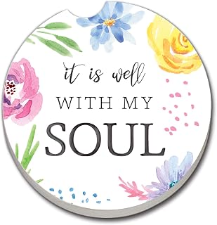 CounterArt Absorbent Stoneware Car Coaster, Well With My Soul, Set of 2