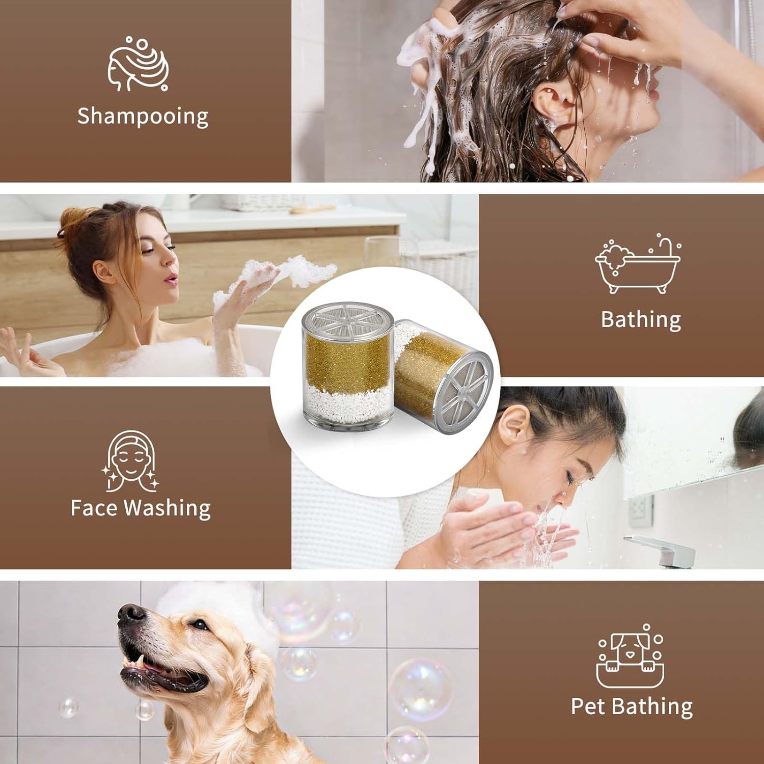 Replacement Filter Cartridge for HammerHead Showers with KDF Media, Reduces Chlorine, Heavy Metals for Better Showering (2 Packs)